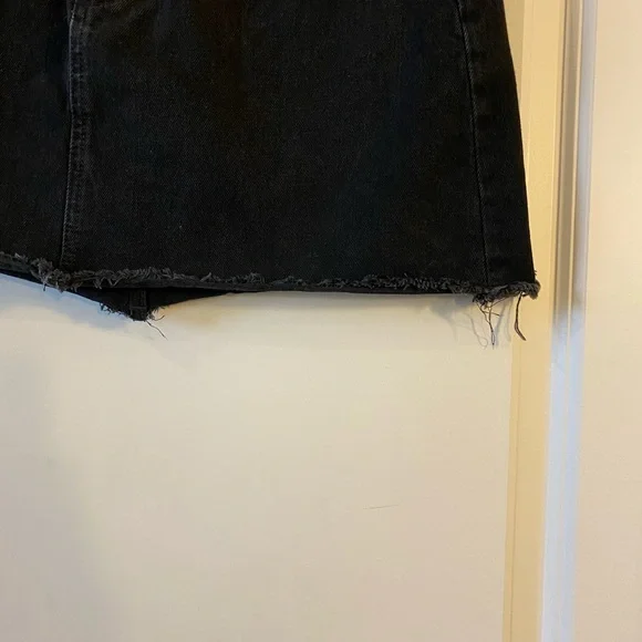 Madewell McCarren Raw Hem Black Jean Skirt, 27 - Picture 4 of 8